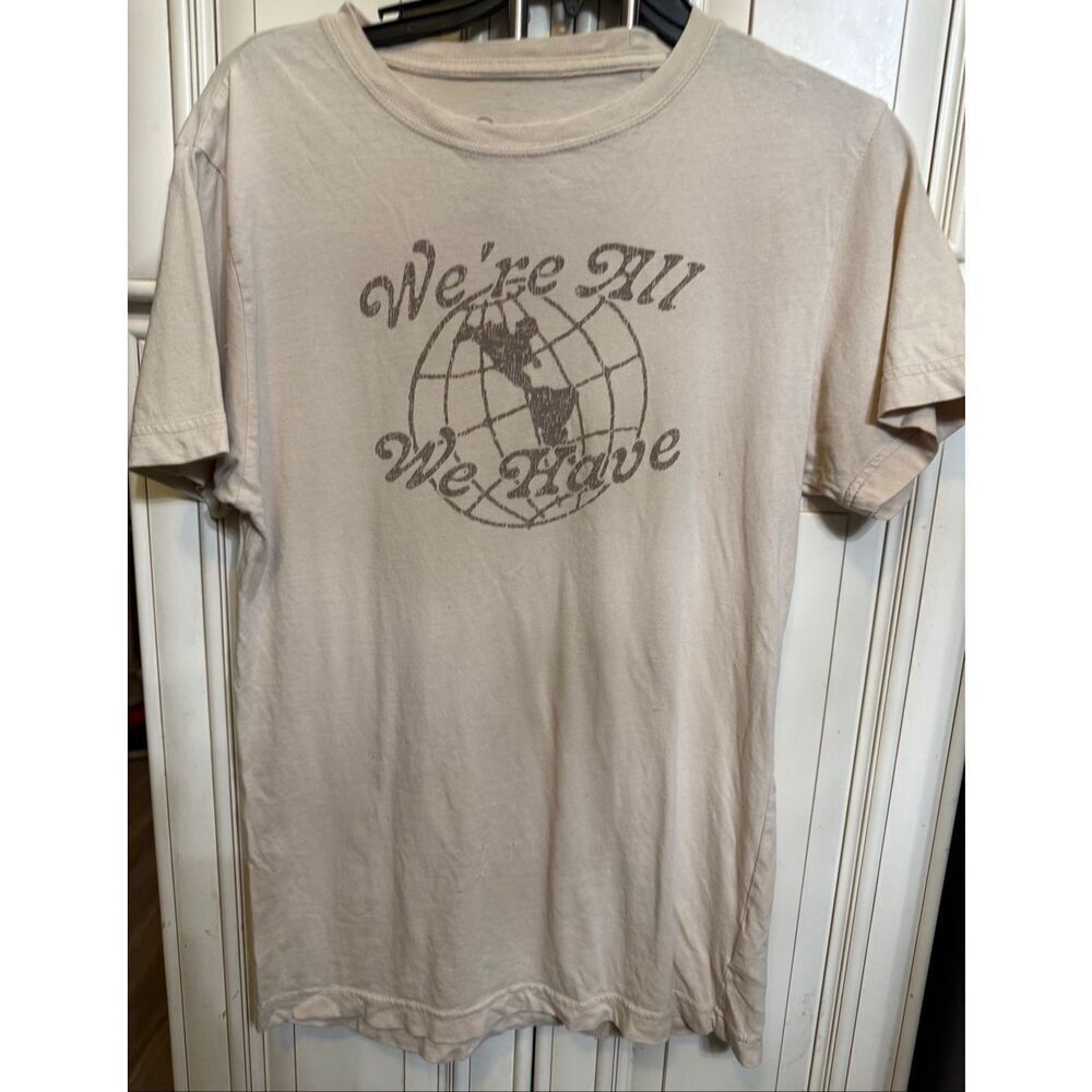 Original Use Mens We're All We Have Botanical Dyed Short Sleeve T-Shirt Beige XS